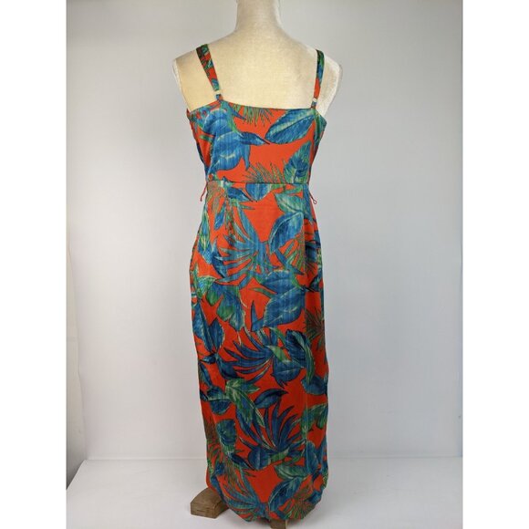 Nicole MIller V Neck Tropical Floral Tank Dress Womens Size 6 Summer - Picture 3 of 11